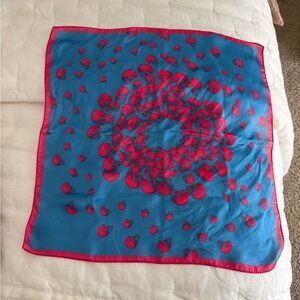 Italian Silk Scarf with Pink Skull Pattern